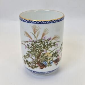 Franklin Porcelain 1985 Quail and Autumn Grasses Porcelain Tea Cup Japan (78/80)
